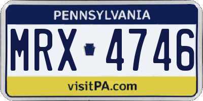 PA license plate MRX4746