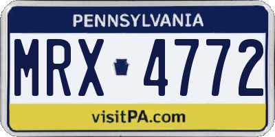 PA license plate MRX4772