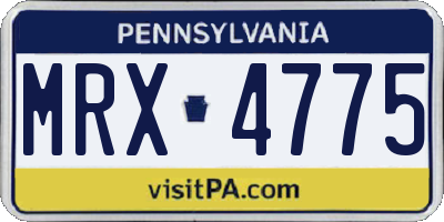 PA license plate MRX4775