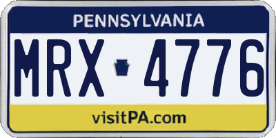 PA license plate MRX4776