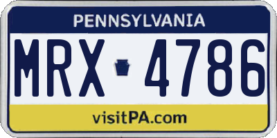 PA license plate MRX4786