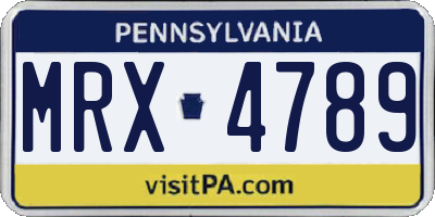 PA license plate MRX4789