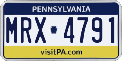 PA license plate MRX4791