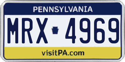 PA license plate MRX4969