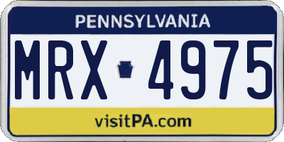 PA license plate MRX4975