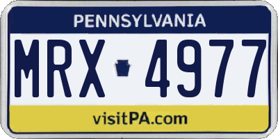 PA license plate MRX4977