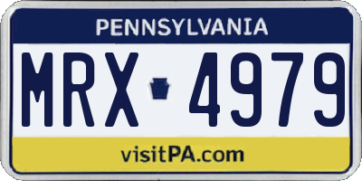 PA license plate MRX4979
