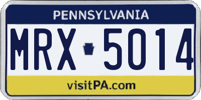 PA license plate MRX5014