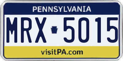 PA license plate MRX5015