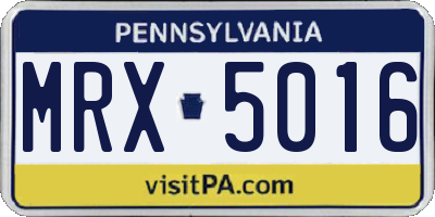 PA license plate MRX5016