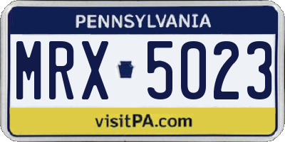 PA license plate MRX5023