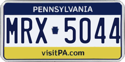 PA license plate MRX5044