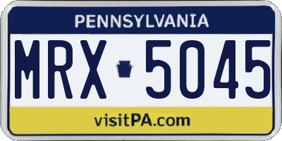 PA license plate MRX5045