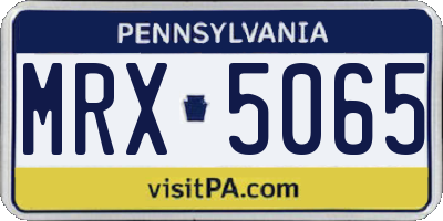 PA license plate MRX5065