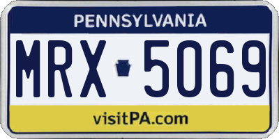 PA license plate MRX5069