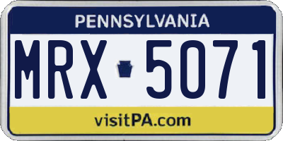 PA license plate MRX5071