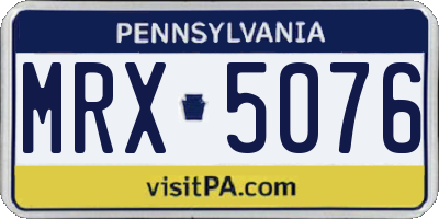 PA license plate MRX5076