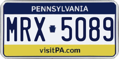 PA license plate MRX5089