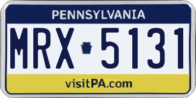 PA license plate MRX5131