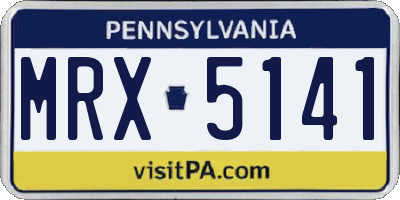 PA license plate MRX5141