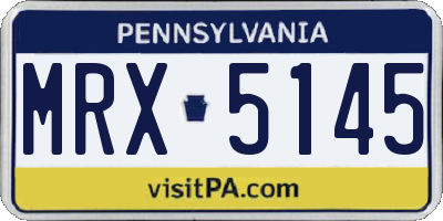 PA license plate MRX5145