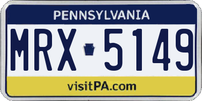 PA license plate MRX5149