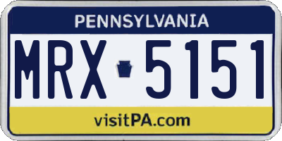 PA license plate MRX5151