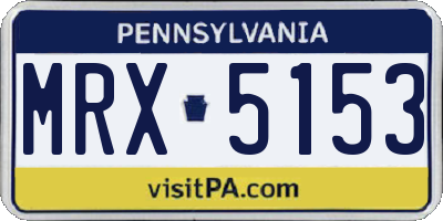 PA license plate MRX5153