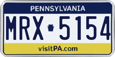PA license plate MRX5154