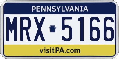 PA license plate MRX5166