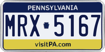 PA license plate MRX5167