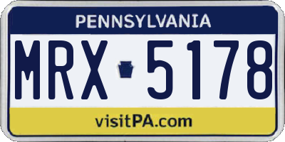 PA license plate MRX5178