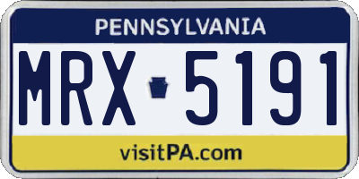 PA license plate MRX5191
