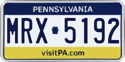 PA license plate MRX5192