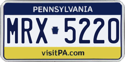 PA license plate MRX5220