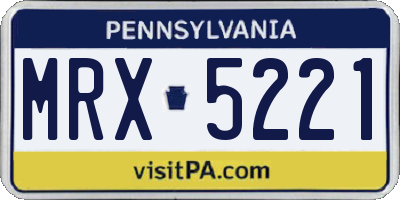 PA license plate MRX5221