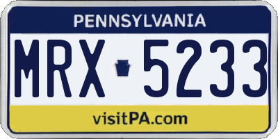 PA license plate MRX5233