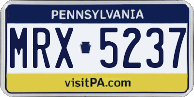 PA license plate MRX5237