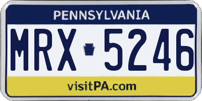 PA license plate MRX5246