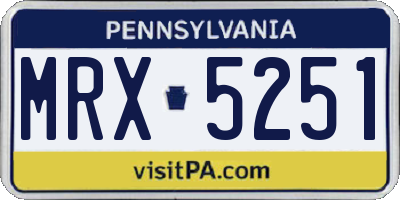 PA license plate MRX5251