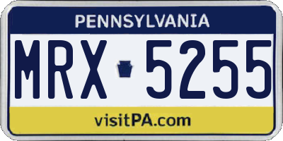 PA license plate MRX5255