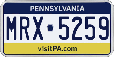 PA license plate MRX5259