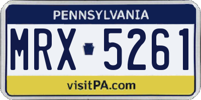PA license plate MRX5261