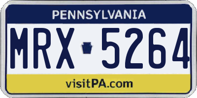 PA license plate MRX5264