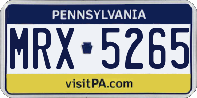PA license plate MRX5265