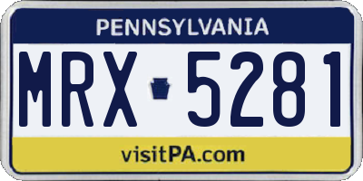PA license plate MRX5281