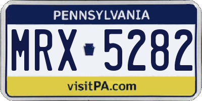 PA license plate MRX5282