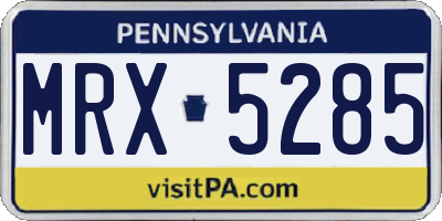 PA license plate MRX5285