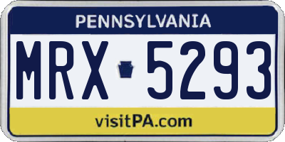PA license plate MRX5293
