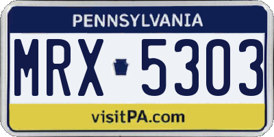 PA license plate MRX5303